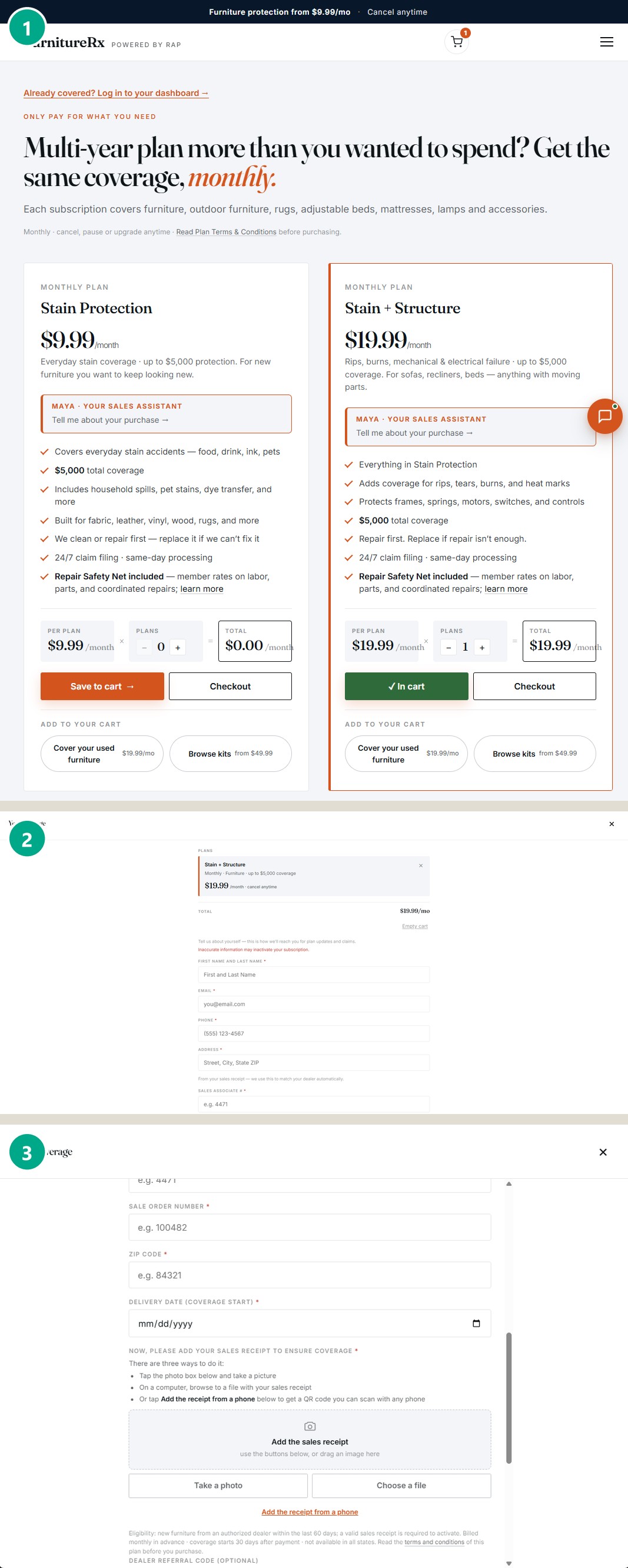 Subscription selection and checkout kiosk